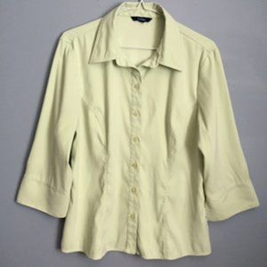 REITMANS 3/4 SLEEVE BLOUSE. SIZE L.  COLOR GREEN